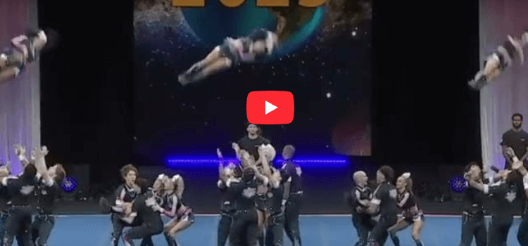 Athletes showcasing gravity-defying stunts at Worlds 2025 cheerleading competition, highlighting elite all-star talent.