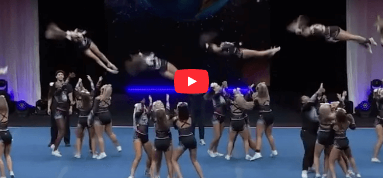 ATA QuaNTum team executing stunning stunts in U18 Coed Non-Tumbling at Worlds 2025, showcasing cheerleading excellence.